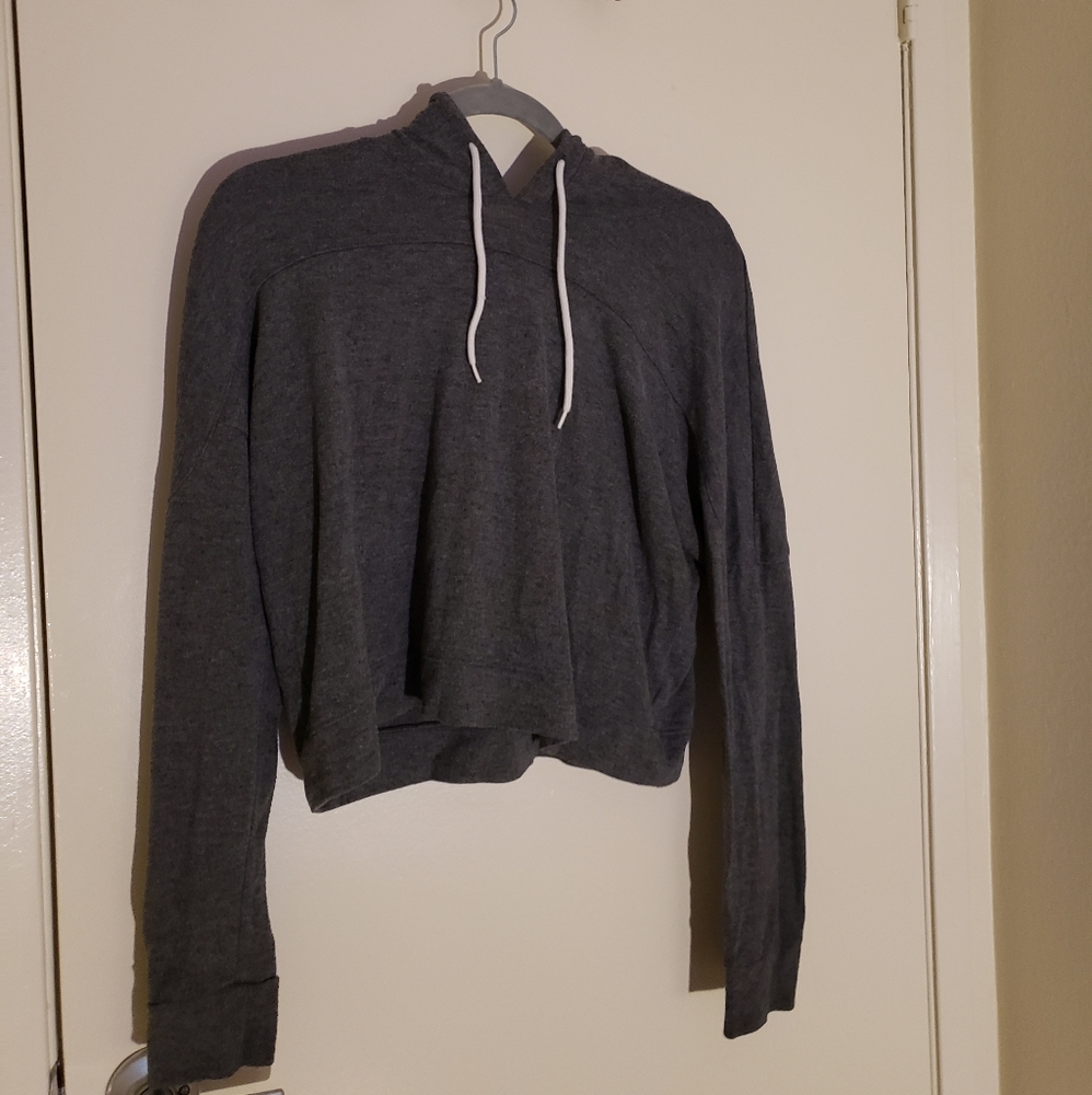 Grey Cropped Hoodie